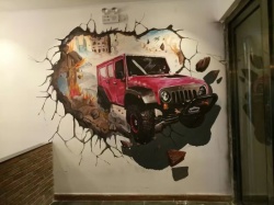 汽车维修店涂鸦