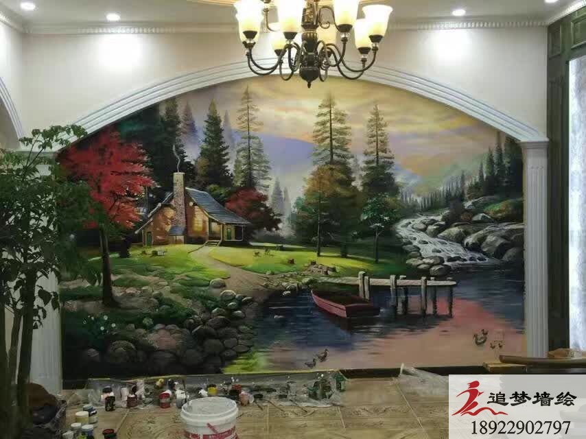 欧式背景墙壁画