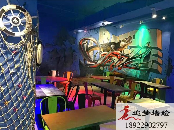 餐吧墙绘