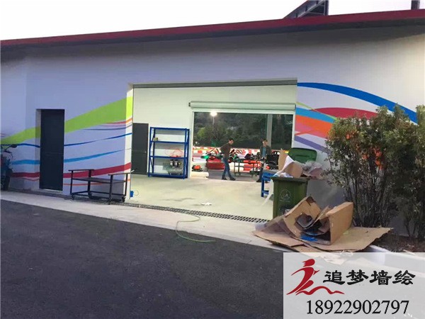 赛车场墙绘