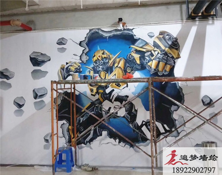 钢铁侠3D墙绘