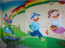 红太阳幼儿园墙绘